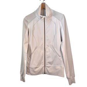 Lululemon Contempo Full Zip Track Jacket Size 6 White Nimbus W4B26S Luon Stretch